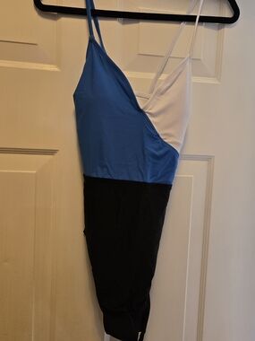 CupsheColorblock Blue White & Black One-Piece Swimsuit NWT Size Large